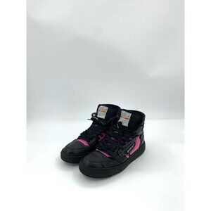 Off-White Womens Black & Pink Leather High Top Sneakers Size 36 Made In Italy La